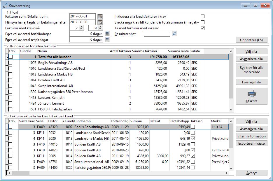Rättningar SQL. Vid återrapportering av kundinbetalningar till Plusgirots tjänst Total-IN så redovisades inte ej accepterade inbetalningar korrekt i betalningsloggen. SQL. Vissa kundreskontrarapporter sorterades inte helt korrekt i tidsordning.