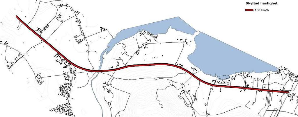 4. Förutsättningar 4.1. Avgränsningar Sträckan mellan väg 550, strax väster om Svensbyn till väg 930 i Vitsand, en sträcka på ca 5,6 km. 4.2. Vägalternativ Nuläge: Nollalternativ: Planalternativ: 4.3. Trafikflöde Befintlig vägutformning och skyltad hastighet (70 och 90 km/h).