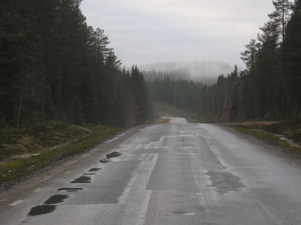 Vägsträckan har längsgående