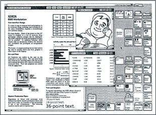 Människa-datorinteraktion Ett exempel på en skärmbild från slutet av 70-talet, då de grafiska användargränssnitten utvecklats av Xerox för de första persondatorerna.