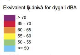 5 Hus H, I1, J1 Husen exponeras för ljudnivåer över riktvärdet om högst 55 dba ekvivalent ljudnivå vid fasad.