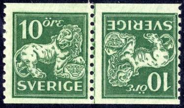 126 127 Ex. 128 131 129 126 10 öre stående lejon têtê-beche par med huvudena emot varandra (F.144 v2) **.