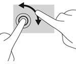 Förankra vänster hands pekfinger på det objekt som du vill rotera. Använd höger hands pekfinger och för det runt i en svepande rörelse från positionen kl. 12 till kl. 3.