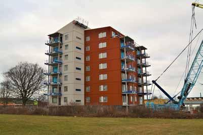 Projektet kallas för Trekanten (P). 8-våningshuset i Trekanten (P) under byggnation.