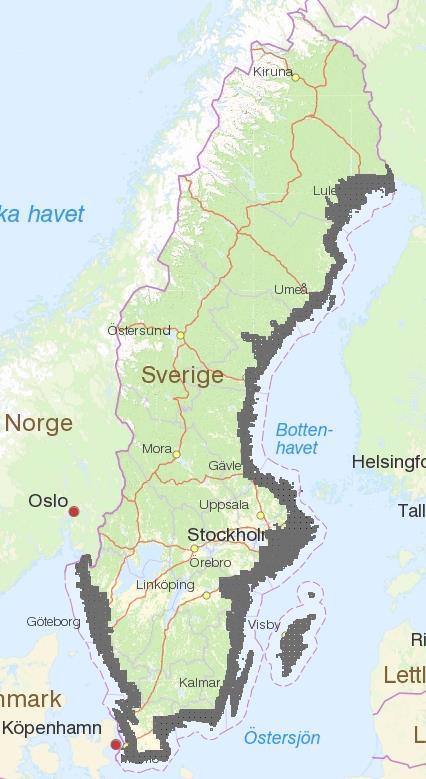 Sammanfattning Sveriges kust, baserat på fastighetskartans vektordata har analyserats tillsammans med högupplöst höjddata.