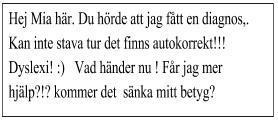 Hur resonerar du kring hinder och svårigheter i din undervisning av Mia? Vilken roll skulle specialläraren ha i arbetet?