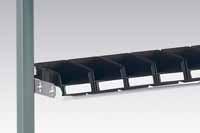 Backprofil BP Aluminiumskena för lagerbackar 1015, 1520, 1525 och 1930. Lastkapacitet 15 kg. 3. Extra hyllplan SH Hyllplan 26 mm ESD-laminat.