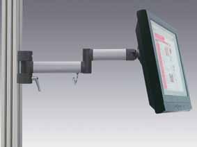 NT 500 ESD LCD-hållare MH Denna hållare bär en LCD-monitor som väger 12 kg. Standardutrustning: adapter med håldelning 75 x 75/ 100 x 100 mm.