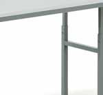 Bordsskivorna är 26 mm tjocka ESD-laminat, som