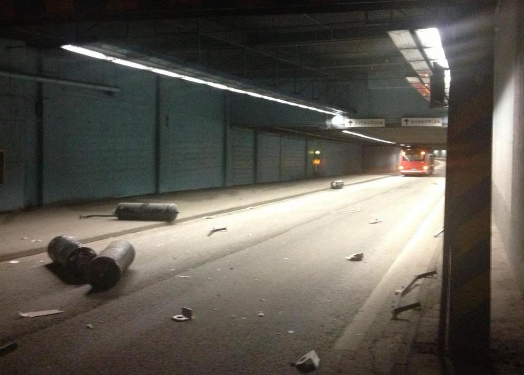 Exempel på lärande Maj 2013: Gasbuss kör in i tunnel med för låg takhöjd, Stockholm