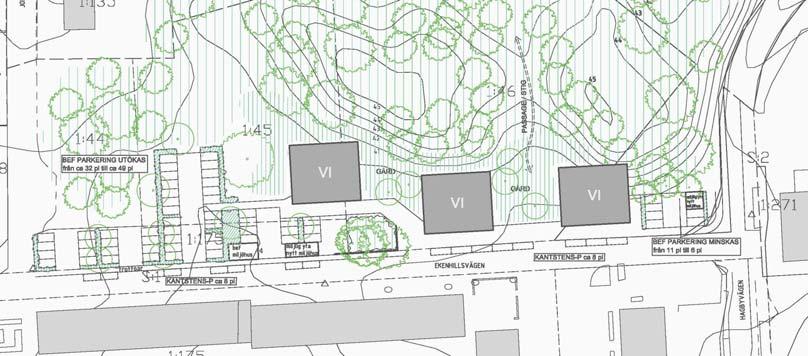 Eskilstuna kommun 12 (22) Nya flerbostadshus i centrum Detaljplanen medger en förtätning ut av Hällbybrunnscentrum.