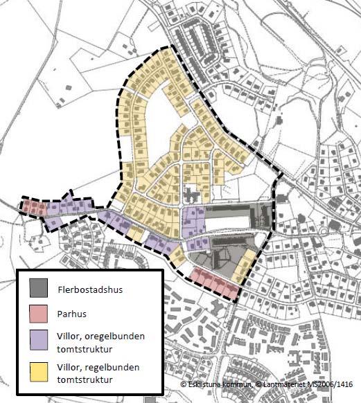 Eskilstuna kommun 9 (22) Bostäder Befintlig bebyggelse De olika typer av bostadsbebyggelse som finns inom planområdet idag.