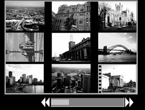 Vald bild Rörlig video Växla mellan grupper om nio bilder Hopplisten visas om du trycker zoomreglaget mot under indexvisningen, och du kan visa andra