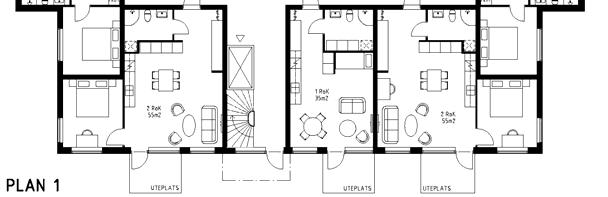 Tre hus enligt förslagshandling 2016-06-23, arkitektkontor Tengbom,