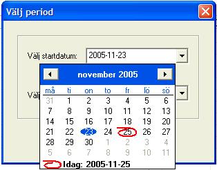 Välj period Via Välj period i Formulär-menyn kan man välja för vilken period formulärsvaren ska presenteras i tabellen.