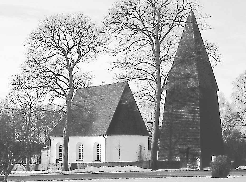 Fig. 72. Härlövs stenkyrka, uppförd 1695, ersatte en medeltida träkyrka. Kyrkan har liksom Tutaryds kyrka (fig. 64) räknats till de s.k. offerkyrkorna.