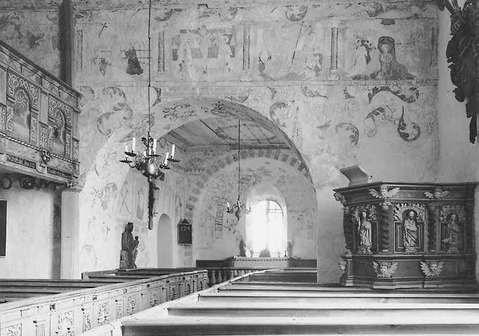 Fig. 75. Interiör av Drevs gamla kyrka.