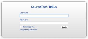 5 Logga in Börja med att surfa till Tellus Web, du får detta från din systemadministratör. All text är skriven på det språk som din webbläsare har inställt.