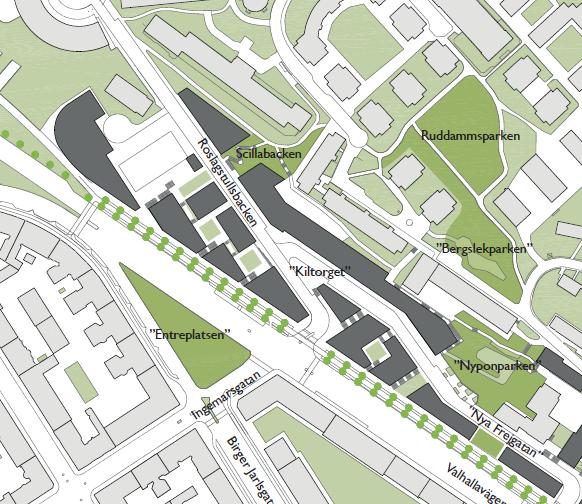 Sida 13 (14) utbildningsförvaltningen och SISAB. Idrottsförvaltningen är informerad om ärendet. Stadsdelen har framfört önskemål om tre förskolor inom området.