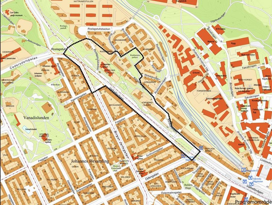 Sida 3 (14) Programområdets avgränsning Programförslaget innebär en omvandling av ett område som idag är präglat av trafik till ett nytt urbant stadsrum med tät, varierad bebyggelse