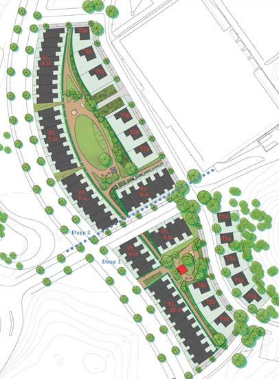 Bebyggelseförslag för bostäder Inom området föreslås urbana enbostadshus. Ett urbant enbostadshus är en hustyp med små mått, men som kan erbjuda boende markkontakt genom en egen uteplats.