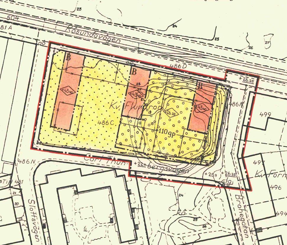 2 Inledning Solporten Fastighets AB arbetar för att ta fram en ny detaljplan för deras fastighet Flundran 4 i Solna. Befintlig detaljplan återges i Figur 1.