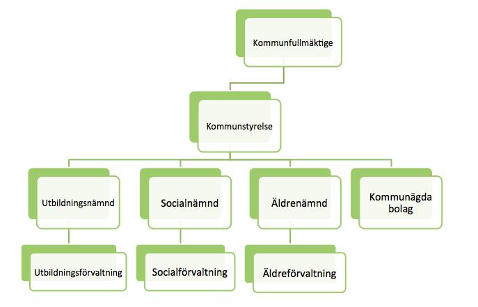 samt verksamhet som bedrivs i kommunägda bolag (6 kap. 1 KL). KF utser också ledamöter till de nämnder som finns under KS i hierarkin (Grimlund et. al., 1997, s. 71).