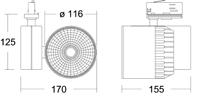 SPOTLIGT TRANSFORMR SPOTLIGT VGA Design: Joel Karlsson Spotlight för montage i strömskena. Liggande transformatordel av strängpressad aluminiumprofil. Roterbar 330 grader. Lampdel av gjuten aluminium.
