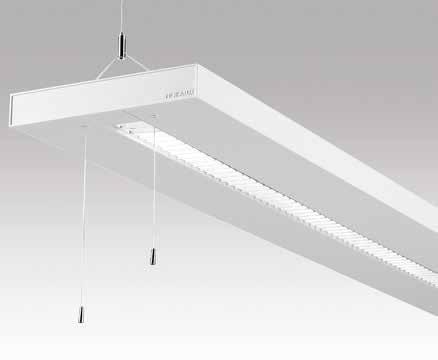 Levereras som standard med wirependel med friktionslås justerbart längs armaturen, samt anslutningsledning 2,2 m med jordad stickpropp.