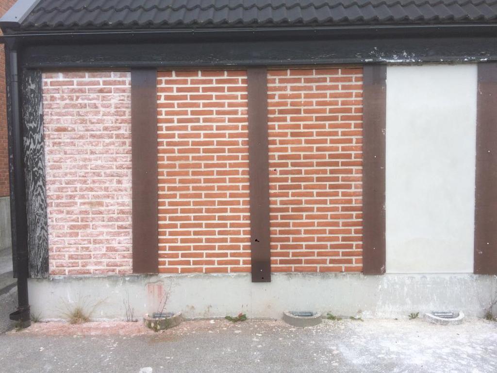 Delprojekt: att förebygga saltutfällning i äldre tegelbyggnader genom applicering av hampa-kalk saltpåverkan ½ stenstegel tegel hampa-kalk hampa-kalk tegel Bild: