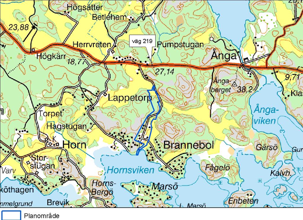 2 Planområdet 2.1 Historik och nuläge Brannebol är beläget vid havet omkring 12 km öster om Nyköping, söder om väg 219, se figur 1. Området har varit en samlingspunkt för den inre skärgården med bl.a. festplats för högtider i samband med skörd, fiske och midsommar.
