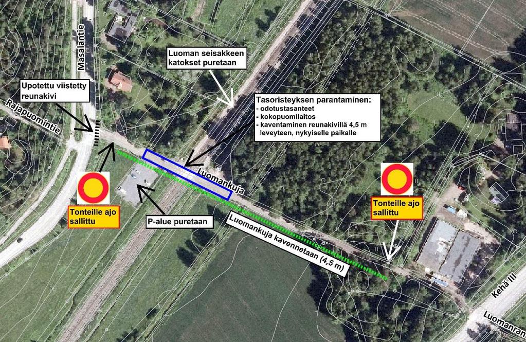 Preliminära planer Alternativ 2 Den nuvarande halvbomsanläggningen i plankorsningen avlägsnas.