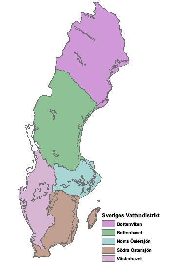 Grunddata om de fem distrikten Bottenviken Bottenhavet Norra Östersjön Södra Östersjön Västerhavet Landareal 147 625 141 473 36 959 54 420 69 546 Kustlängd (km) 1 869 1 940 1 708 3 443 1 246
