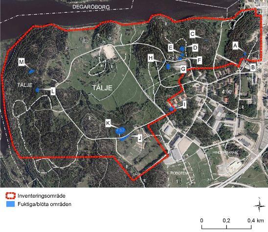 Bilaga 3 Fuktiga och blöta områden I denna bilaga beskrivs fuktiga och blöta områden inom inventeringsområdet. Objekten redovisas på karta i figur 27.