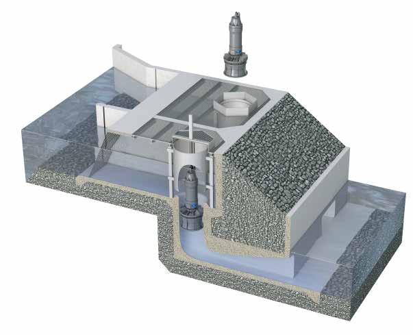 Enkel installation Inlopp och cylinderlucka Inloppskanalen är smal för att vattenflödet till turbinen ska optimeras.