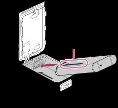 Annars kan det leda till att vatten tränger in i kameran. Ta bort batteriet Öppna locket och skjut batteriutmatningsspaken åt sidan, plocka sedan ur batteriet.