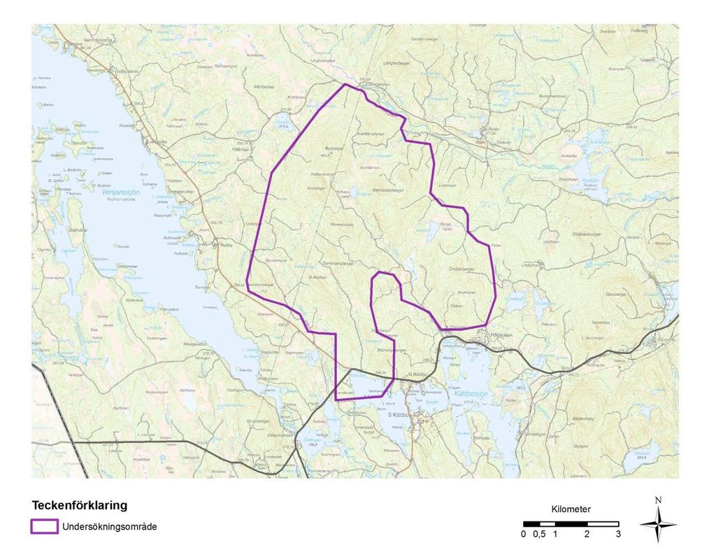 OMRÅDE I Området är relativt högt beläget, på de västra delarna av randbergen. Öster om området löper genom randbergen i öst-västlig riktning några större dalgångar.