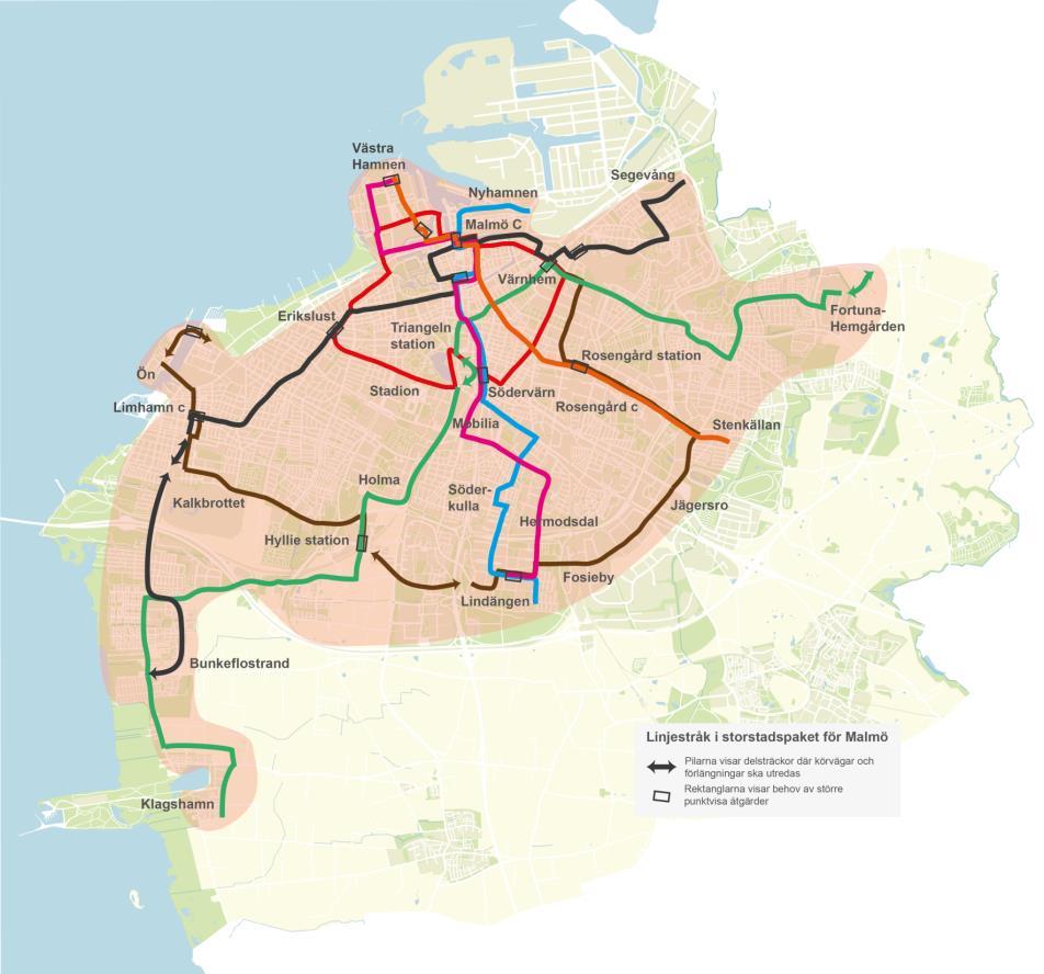 influensområde, en zon, inom vilken bostadsutbyggnaden följs upp och redovisas årligen fram till och med 2035 i form av färdigställda bostäder.