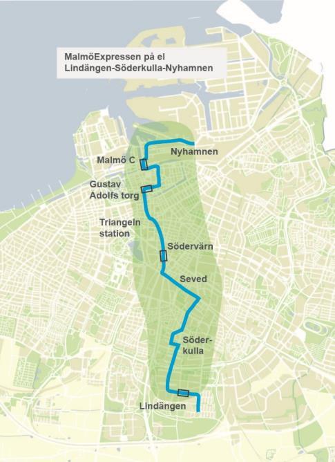 BILAGA 1: Objektsbeskrivningar Linje 2 MalmöExpressen med eldrift på sträckan Lindängen-Söderkulla-Nyhamnen omvandlingen av området.