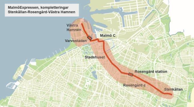 MalmöExpressen innebär på vissa sträckor kompenseras genom fördröjningsåtgärder för skyfall.