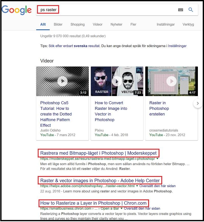 Om du istället skulle söka efter ps spel förstår Google att ps står för