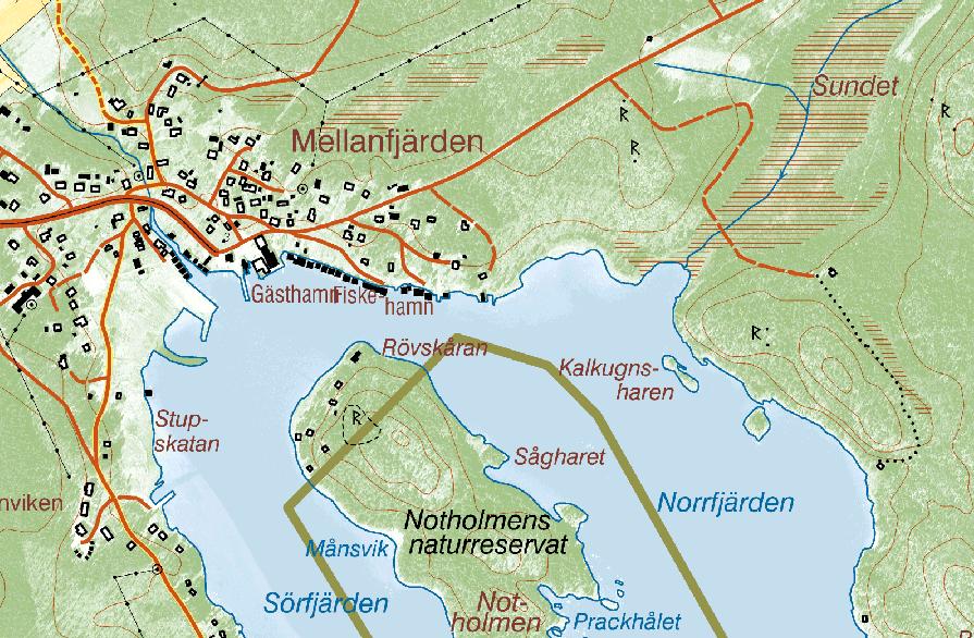 Karta tillhörande Gävleborgs läns författningssamling Dnr 511-4225-06 32-205 Notholmens