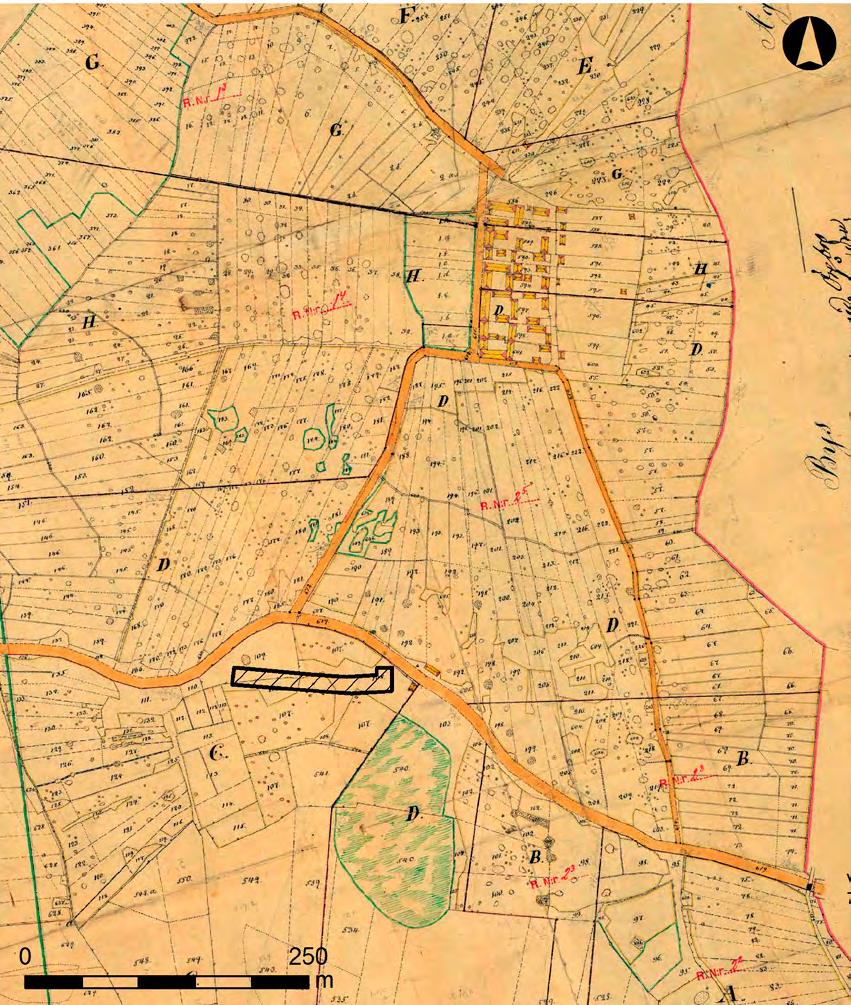 Arkeologisk förundersökning i Säby 2:4 Figur 4. Laga skifteskartan från år 1851.