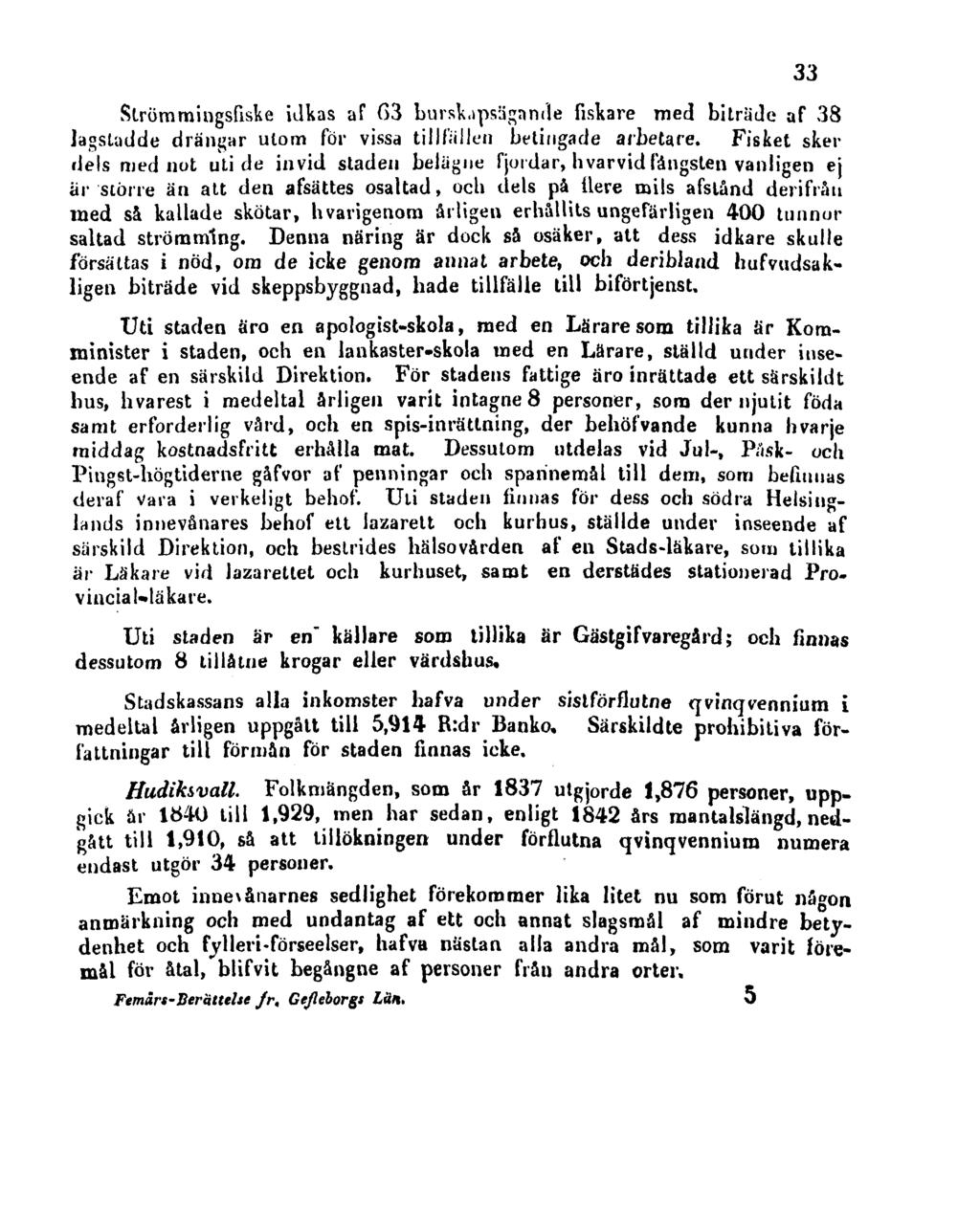 Strömmingsfiske idkas af 63 burslipsägnnde fiskare med biträde af 38 Jagstadde drängar utom för vissa tillfallen betingade arbetare.