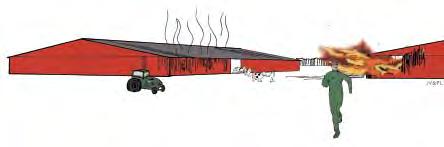 3. Antändning genom flygbränder och gnistor kan ske på mycket långa avstånd.