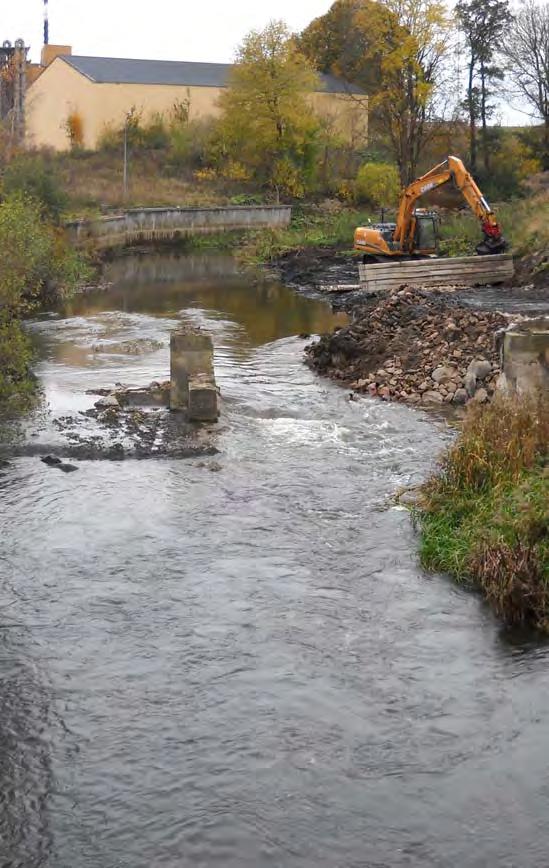 Genomförande NCC-Fiskevårdsteknik Anpassing till flöden Utrivning äldre damm