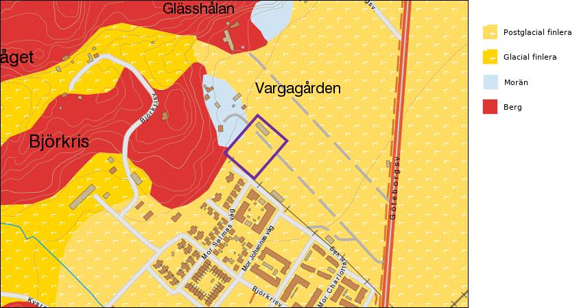 Grap nr Uppdragsnummer Version 8006 6008.0. Geologi och hydrologi Enligt SGU:s jordartskarta utgörs den dominerande jordarten på undersökningsområdet av lera (SGU 07), se figur. Figur.