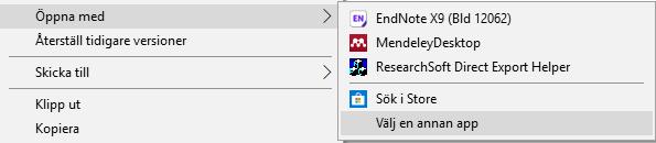 Därefter ska du kunna högerklicka på en ris-fil (du kan använda samma fil igen) och välja Öppna med. Klicka på Välj en annan app.