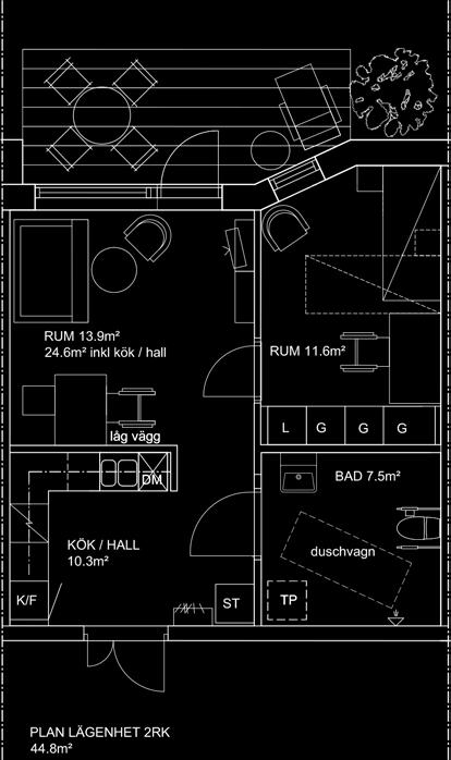 Eftersom någon form av fysiskt handikapp är vanligt sammantaget med att plats för hjälpare ska finnas så behöver gruppbostadens lägenheter planeras enligt Höjd