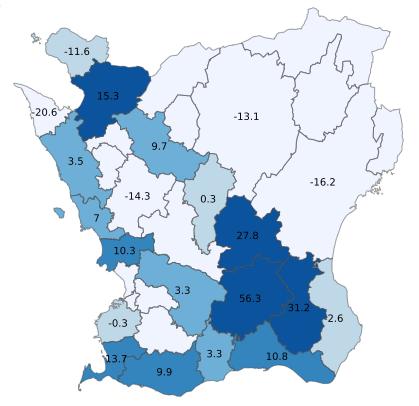 Gästnätter i Skåne, jan-juli 2017 3 587 889 gästnätter (+1,3 %,+44 530 st) (Utveckling per marknad HSVC.